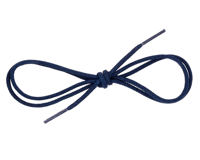 Benchmark Basics 27" Navy Blue Dress Shoe Laces - Round Waxed Shoestrings for Shoes & Boots - 1/10" (2.5mm) Diameter - 1 Pair - Image 3